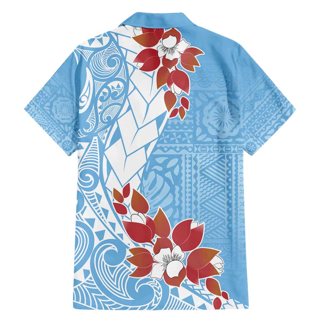 Bula Fiji Day Family Matching Tank Maxi Dress and Hawaiian Shirt Tagimaucia on Masi Pattern - Turquoise