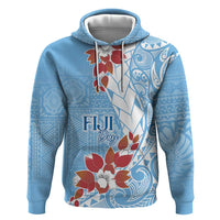 Bula Fiji Day Hoodie Tagimaucia on Masi Pattern - Turquoise LT7 Pullover Hoodie Turquoise - Polynesian Pride