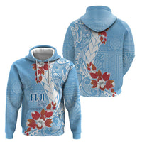 Bula Fiji Day Hoodie Tagimaucia on Masi Pattern - Turquoise LT7 - Polynesian Pride