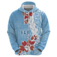 Bula Fiji Day Hoodie Tagimaucia on Masi Pattern - Turquoise LT7 - Polynesian Pride