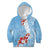 Bula Fiji Day Kid Hoodie Tagimaucia on Masi Pattern - Turquoise