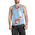 Bula Fiji Day Men Tank Top Tagimaucia on Masi Pattern - Turquoise