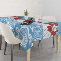 Bula Fiji Day Tablecloth Tagimaucia on Masi Pattern - Turquoise LT7 - Polynesian Pride