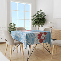 Bula Fiji Day Tablecloth Tagimaucia on Masi Pattern - Turquoise LT7 - Polynesian Pride
