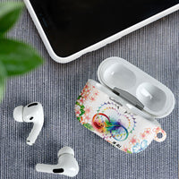 Fight Cancer In All Colors AirPods Case Plumeria Mix Tapa Pattern
