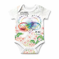 Fight Cancer In All Colors Baby Onesie Plumeria Mix Tapa Pattern