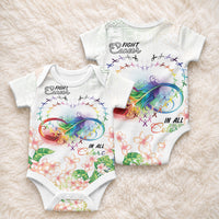 Fight Cancer In All Colors Baby Onesie Plumeria Mix Tapa Pattern