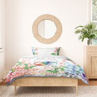 Fight Cancer In All Colors Bedding Set Plumeria Mix Tapa Pattern