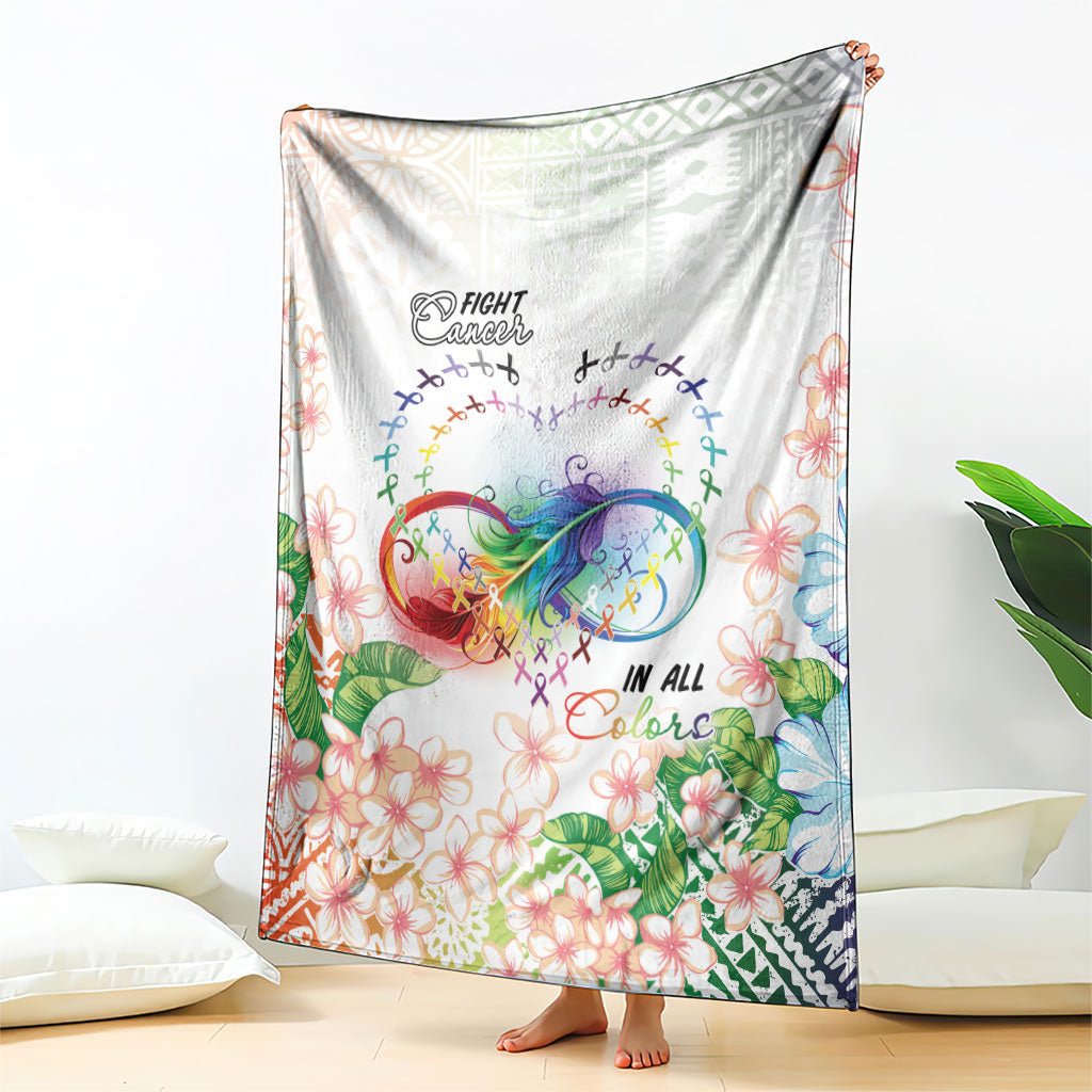 Fight Cancer In All Colors Blanket Plumeria Mix Tapa Pattern