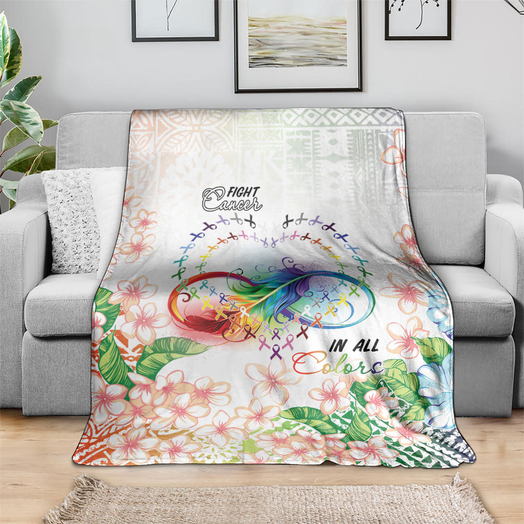 Fight Cancer In All Colors Blanket Plumeria Mix Tapa Pattern
