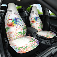 Fight Cancer In All Colors Car Seat Cover Plumeria Mix Tapa Pattern