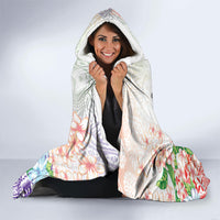 Fight Cancer In All Colors Hooded Blanket Plumeria Mix Tapa Pattern