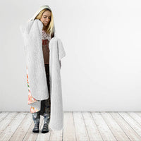Fight Cancer In All Colors Hooded Blanket Plumeria Mix Tapa Pattern