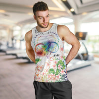 Fight Cancer In All Colors Men Tank Top Plumeria Mix Tapa Pattern