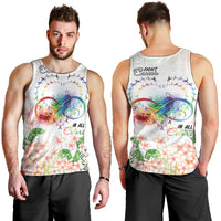 Fight Cancer In All Colors Men Tank Top Plumeria Mix Tapa Pattern