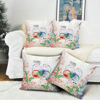 Fight Cancer In All Colors Pillow Cover Plumeria Mix Tapa Pattern