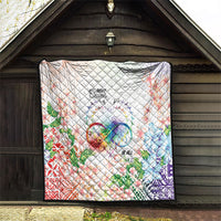 Fight Cancer In All Colors Quilt Plumeria Mix Tapa Pattern