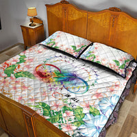 Fight Cancer In All Colors Quilt Bed Set Plumeria Mix Tapa Pattern