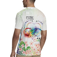 Fight Cancer In All Colors Rugby Jersey Plumeria Mix Tapa Pattern