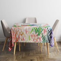 Fight Cancer In All Colors Tablecloth Plumeria Mix Tapa Pattern