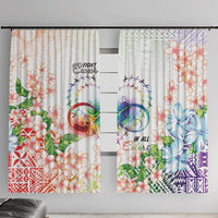 Fight Cancer In All Colors Window Curtain Plumeria Mix Tapa Pattern