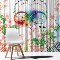 Fight Cancer In All Colors Window Curtain Plumeria Mix Tapa Pattern