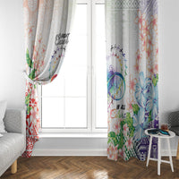 Fight Cancer In All Colors Window Curtain Plumeria Mix Tapa Pattern