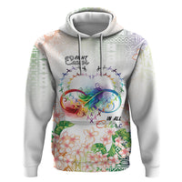 Fight Cancer In All Colors Zip Hoodie Plumeria Mix Tapa Pattern