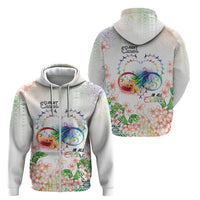 Fight Cancer In All Colors Zip Hoodie Plumeria Mix Tapa Pattern