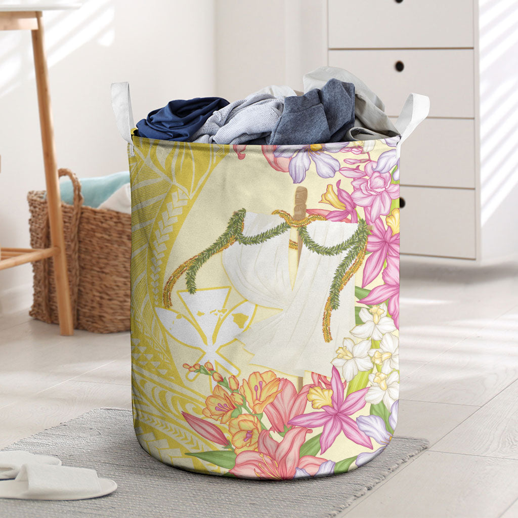 Aloha Hawaii Kanaka Makahiki Laundry Basket Akua Loa - Festive Golden Sand LT7 Sandy Yellow - Polynesian Pride