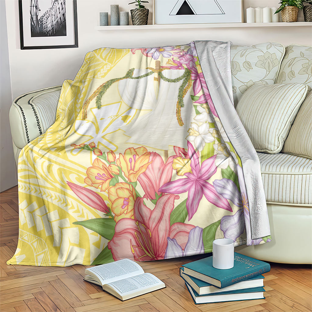 Aloha Hawaii Kanaka Makahiki Blanket Akua Loa - Festive Golden Sand LT7 Sandy Yellow - Polynesian Pride