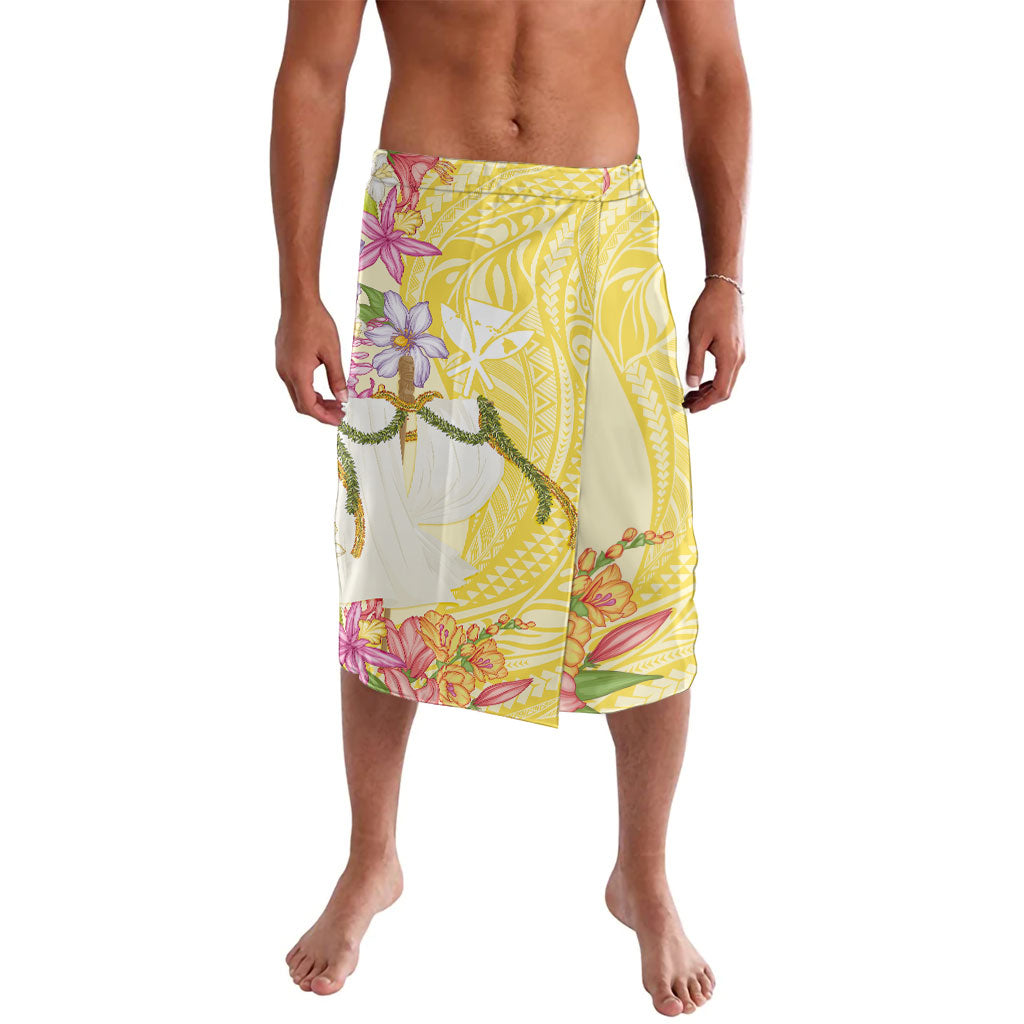 Aloha Hawaii Kanaka Makahiki Lavalava Akua Loa - Festive Golden Sand LT7 Sandy Yellow - Polynesian Pride