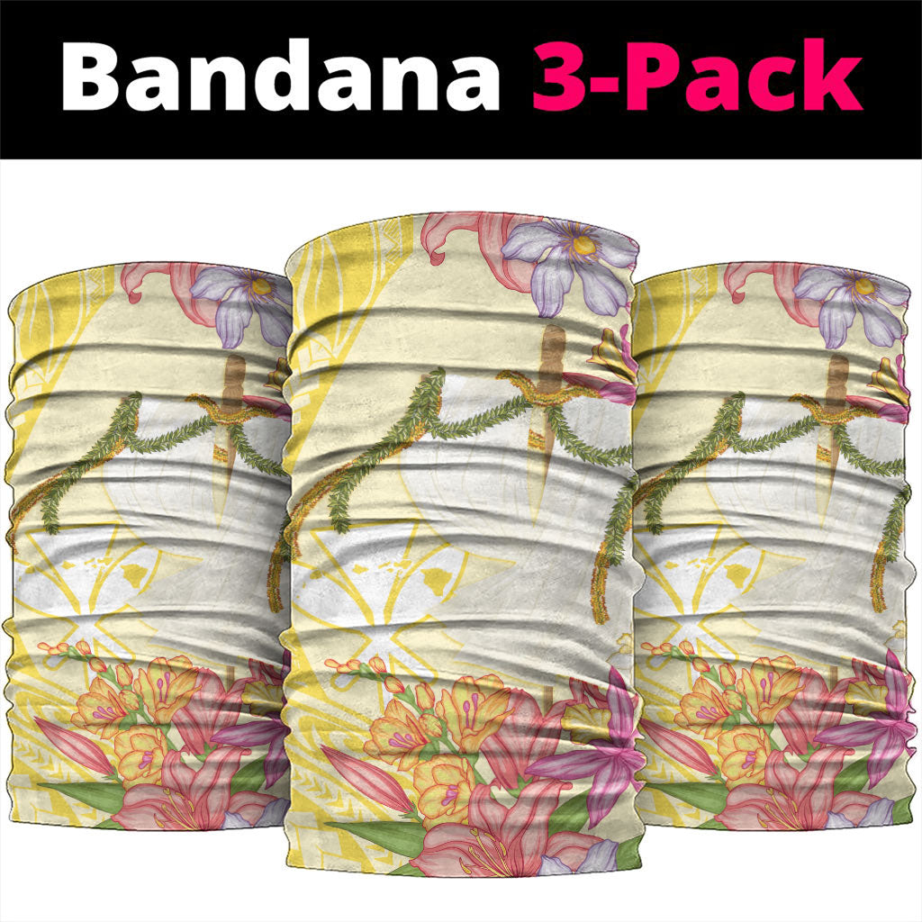 Aloha Hawaii Kanaka Makahiki Neck Gaiter Akua Loa - Festive Golden Sand LT7 package One Size: 25*50cm Sandy Yellow - Polynesian Pride