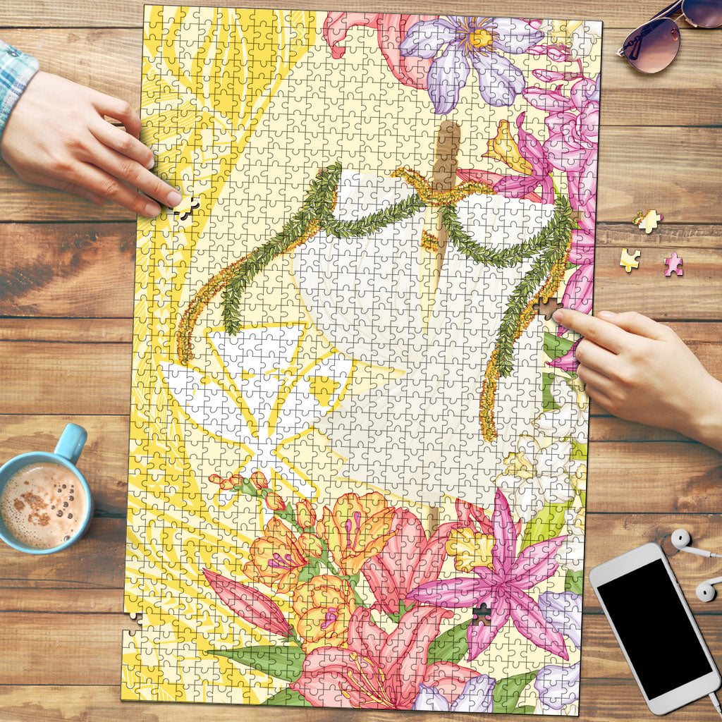 Aloha Hawaii Kanaka Makahiki Puzzle Akua Loa - Festive Golden Sand LT7 Sandy Yellow - Polynesian Pride