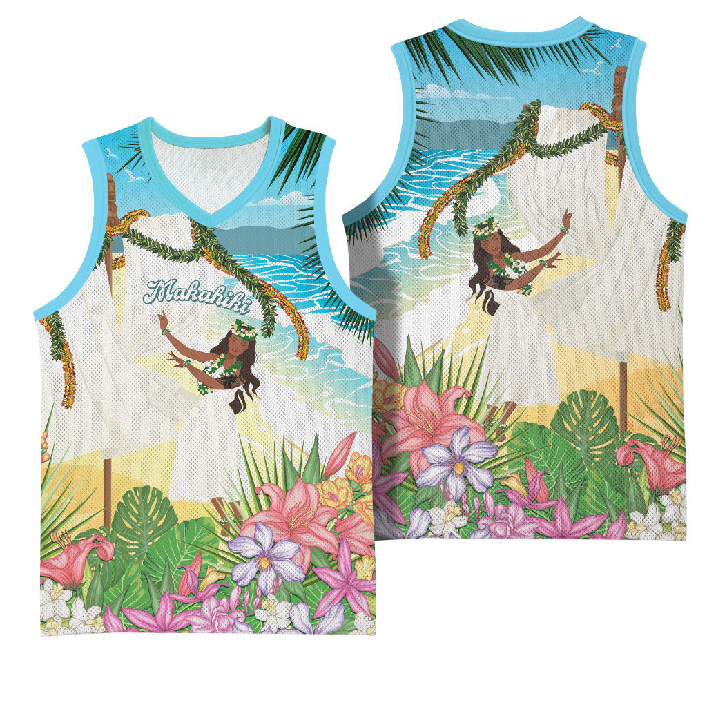 Aloha Hawaii Makahiki Hula Dance Basketball Jersey Beach Scenery LT7 - Polynesian Pride