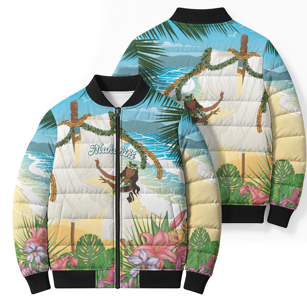 Aloha Hawaii Makahiki Hula Dance Bomber Puffer Jacket Beach Scenery LT7 - Polynesian Pride