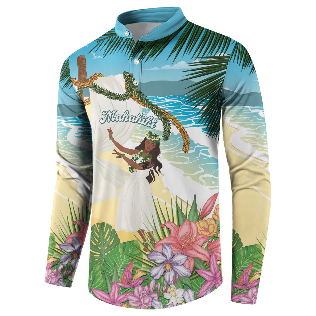 Aloha Hawaii Makahiki Hula Dance Button Sweatshirt Beach Scenery LT7 - Polynesian Pride
