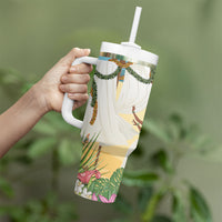 Aloha Hawaii Makahiki Hula Dance Tumbler With Handle Beach Scenery LT7 - Polynesian Pride