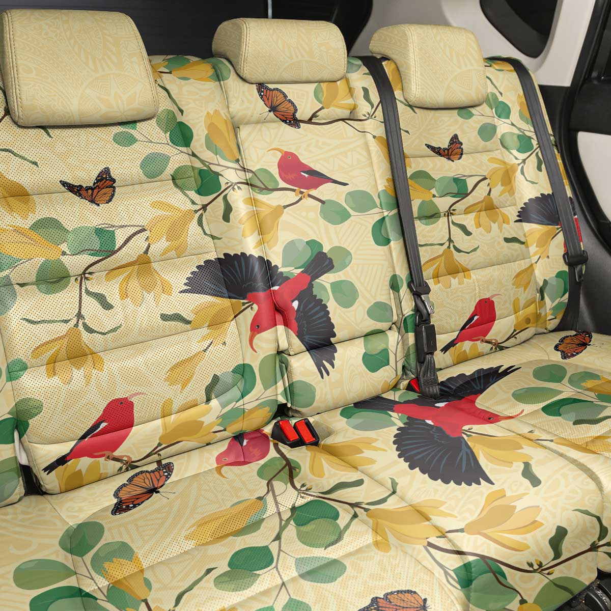 Aloha Hawaii Back Car Seat Cover I'iwi on Mamane Pastel Cream