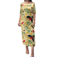 Aloha Hawaii Family Matching Puletasi and Hawaiian Shirt I'iwi on Mamane Pastel Cream