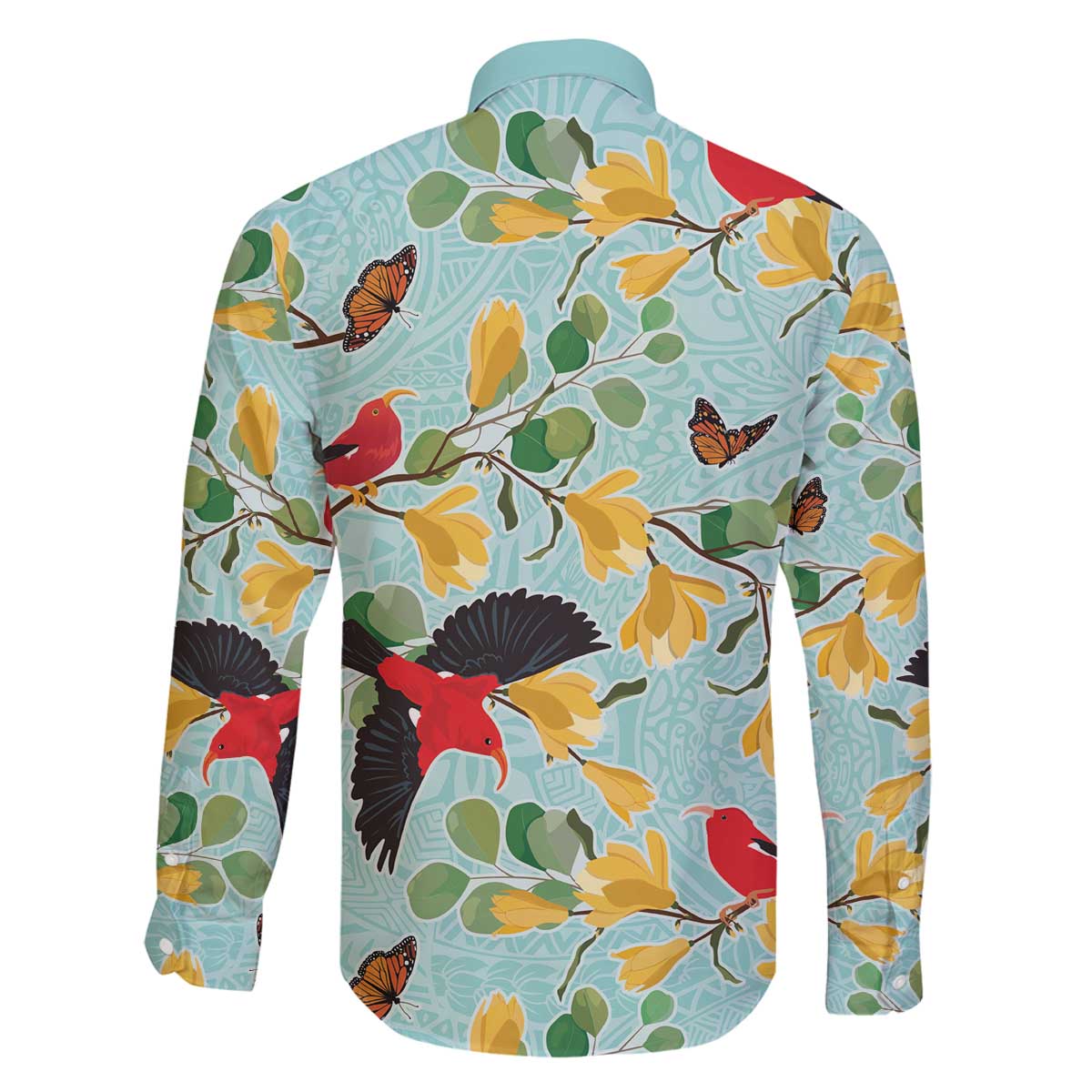 Aloha Hawaii Family Matching Off The Shoulder Long Sleeve Dress and Hawaiian Shirt I'iwi on Mamane Pastel Turquoise