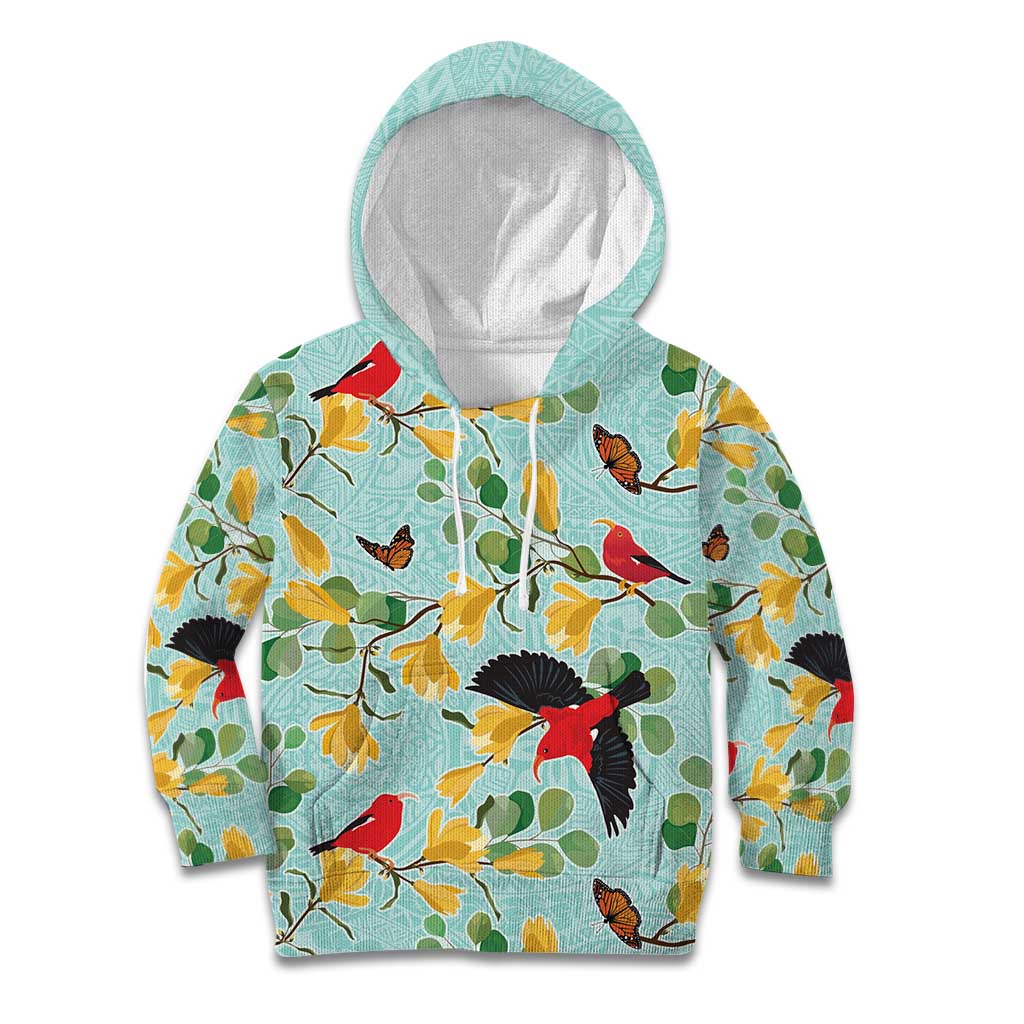 Aloha Hawaii Kid Hoodie I'iwi on Mamane Pastel Turquoise