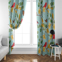 Aloha Hawaii Window Curtain I'iwi on Mamane Pastel Turquoise