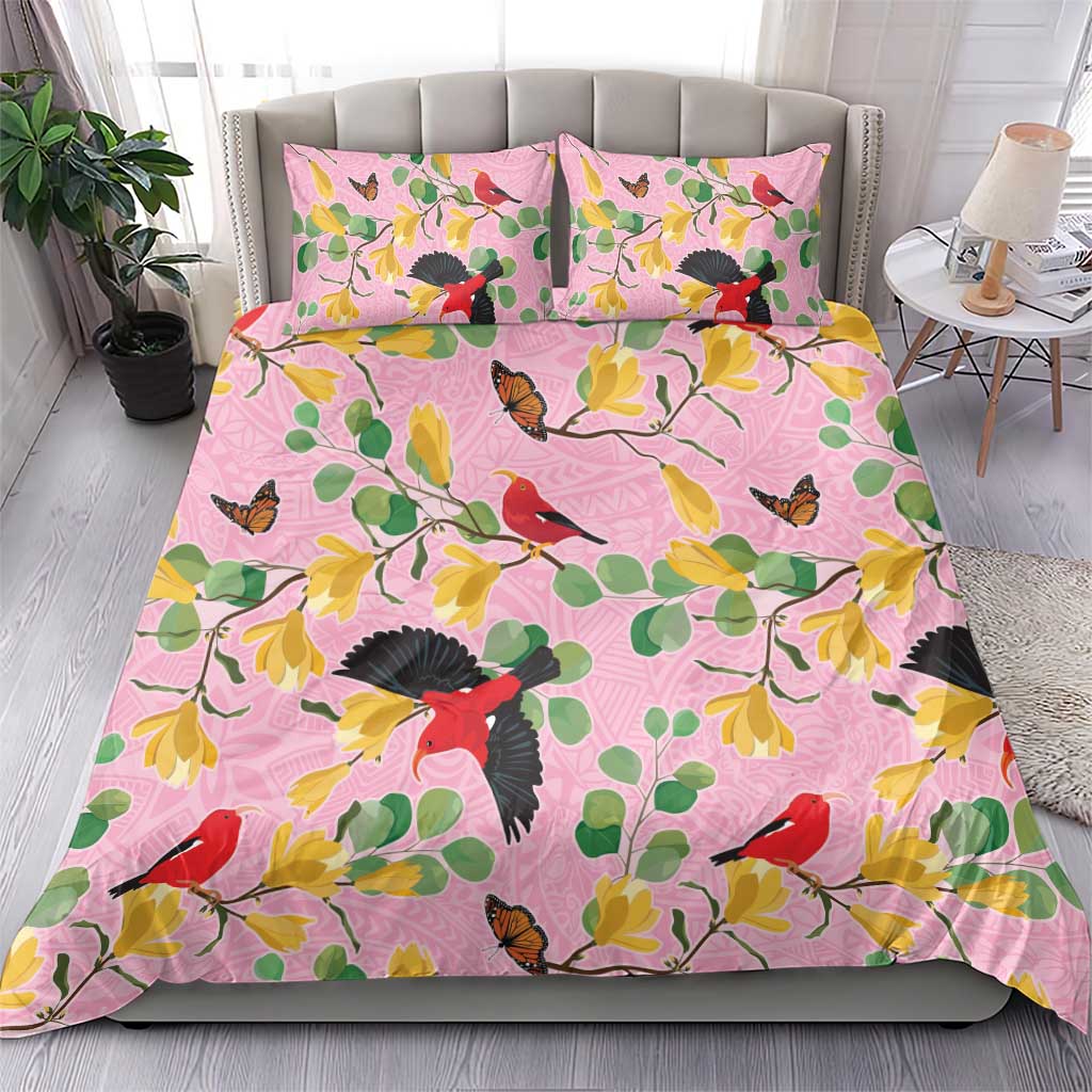 Aloha Hawaii Bedding Set I'iwi on Mamane Pastel Pink