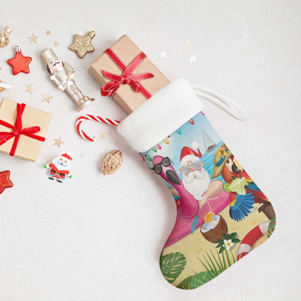 Have Yourself A Beachy Little Christmas Stocking with Santa Chilling - Polynesian Pride
