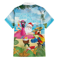 Have Yourself A Beachy Little Christmas Family Matching Short Sleeve Bodycon Dress and Hawaiian Shirt with Santa Chilling - Polynesian Pride