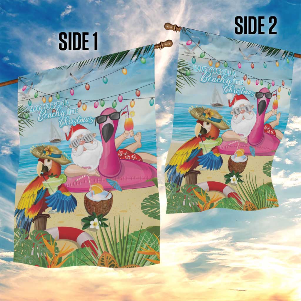 Have Yourself A Beachy Little Christmas Garden Flag with Santa Chilling - Polynesian Pride