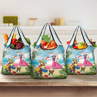 Have Yourself A Beachy Little Christmas Grocery Bag with Santa Chilling - Polynesian Pride