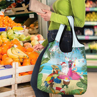 Have Yourself A Beachy Little Christmas Grocery Bag with Santa Chilling - Polynesian Pride