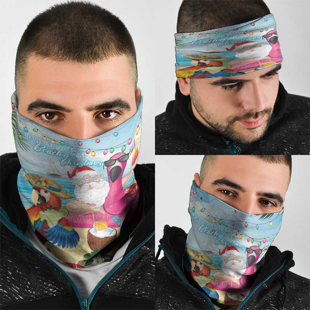 Have Yourself A Beachy Little Christmas Neck Gaiter with Santa Chilling - Polynesian Pride